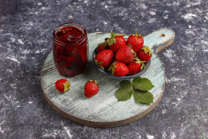 Assortment of berry jams,top view