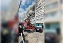 В Уфе произошел пожар на балконе многоэтажки